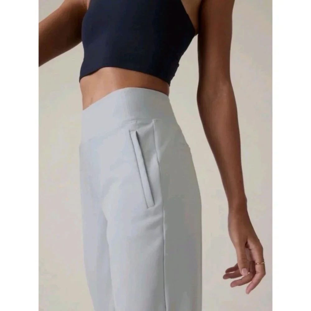 Athleta Endless Pant Size 10 Snowfall Blue Stretch High Rise Commute Pockets - Picture 2 of 11